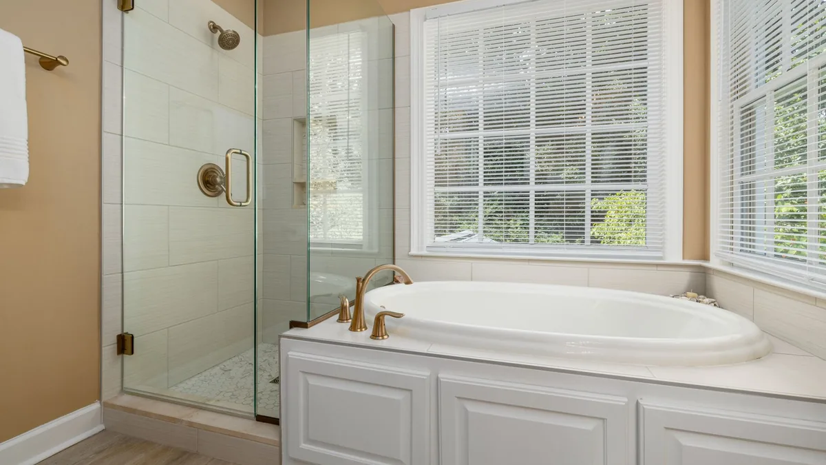 Walk-in shower built in a former tub alcove in Chula Vista, CA